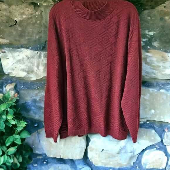 ALFRED DUNNER PLUS SIZE Maroon LongSleeve Crew Neck Sweater - Picture 1 of 10
